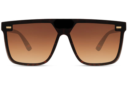 Brown and black aviator sunglasses with gradient lenses and bold frame, offering a refined everyday style with UV protection