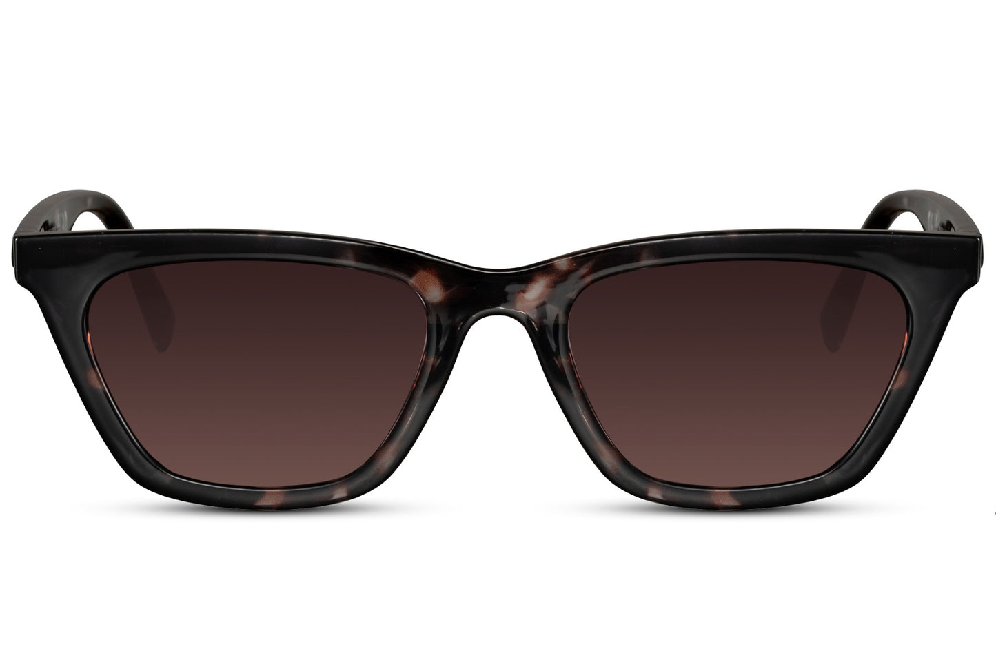 Brown lens cat eye sunglasses with eco friendly frame and classic stylish design