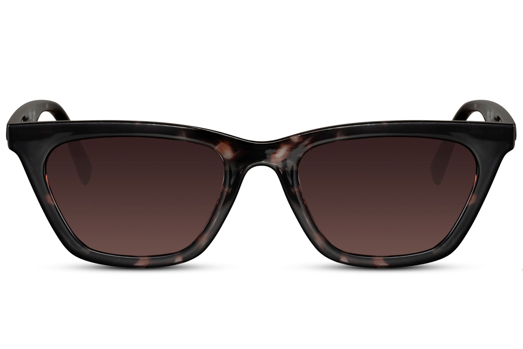 Brown lens cat eye sunglasses with eco friendly frame and classic stylish design