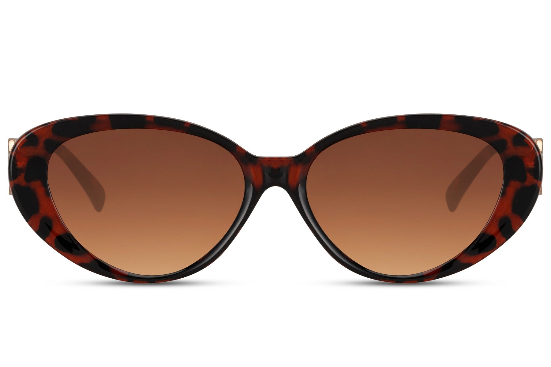 Brown lens cat eye sunglasses with classic frame design and UV protection for daily wear