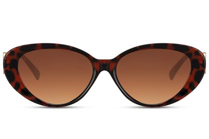 Brown lens cat eye sunglasses with classic frame design and UV protection for daily wear