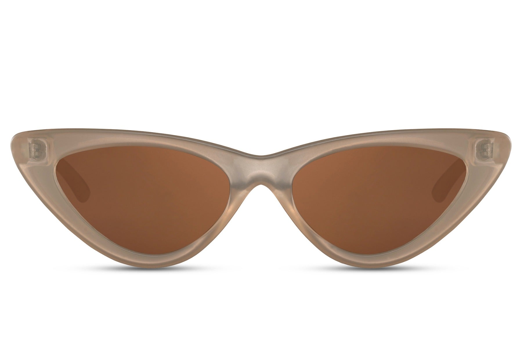 Brown cat eye sunglasses with classic frame design and tinted lenses for everyday wear