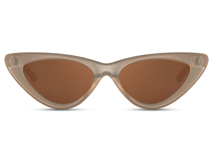 Brown cat eye sunglasses with classic frame design and tinted lenses for everyday wear