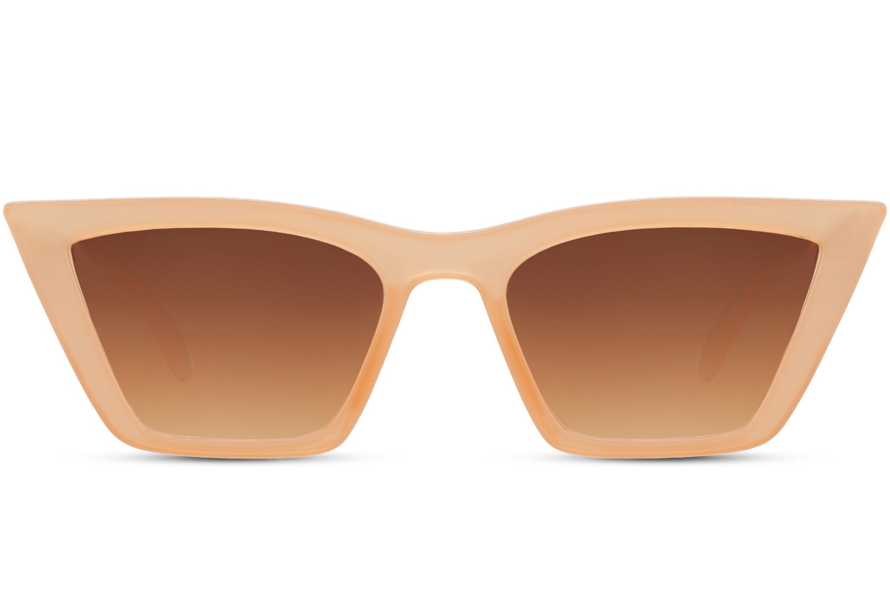 Brown lens cat eye sunglasses with eco friendly frame and classic everyday style