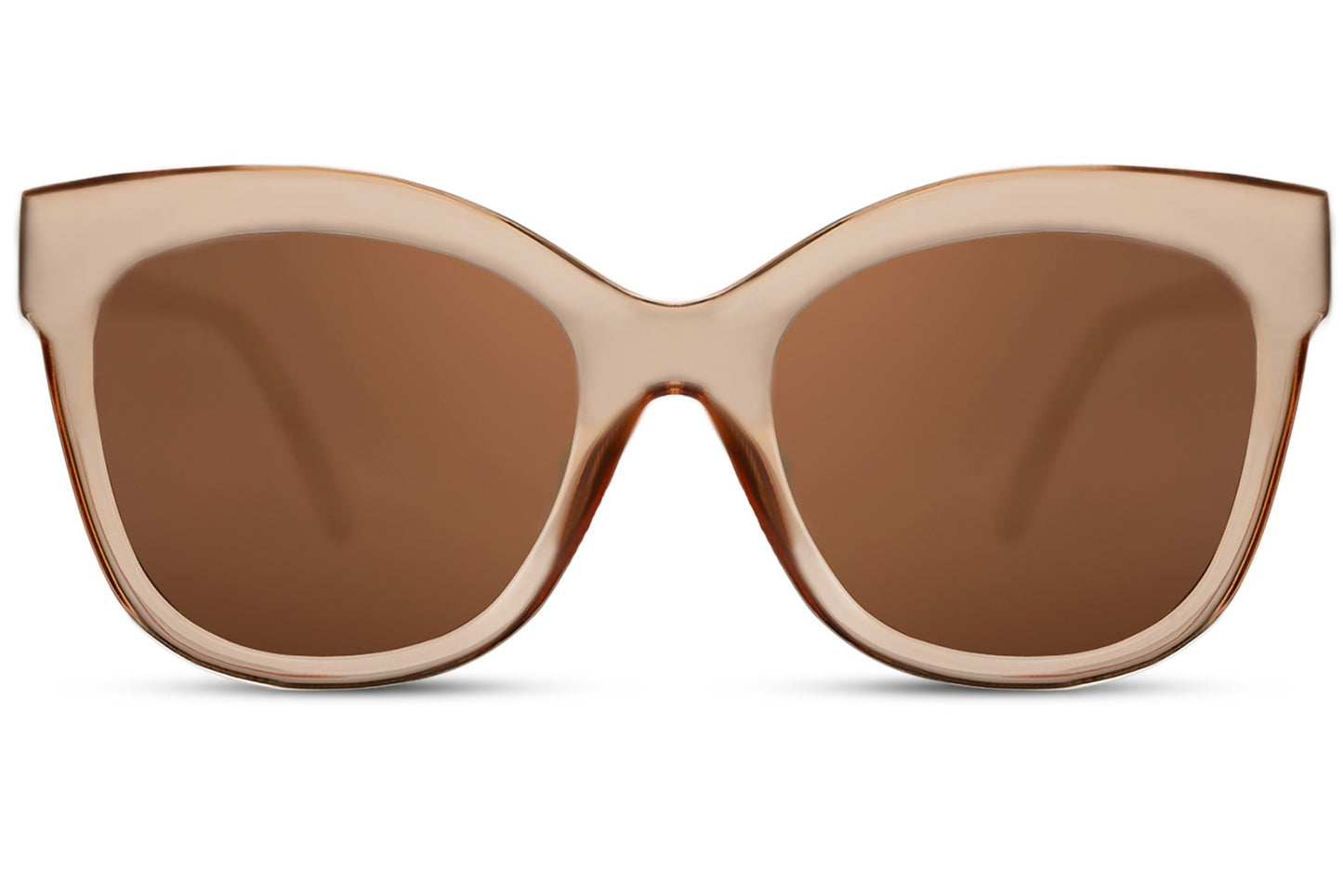 Brown cat eye sunglasses with eco-friendly frame and a classic oversized design for everyday style