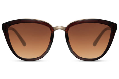 Brown lens cat eye sunglasses with stylish frame and UV protection for daily wear