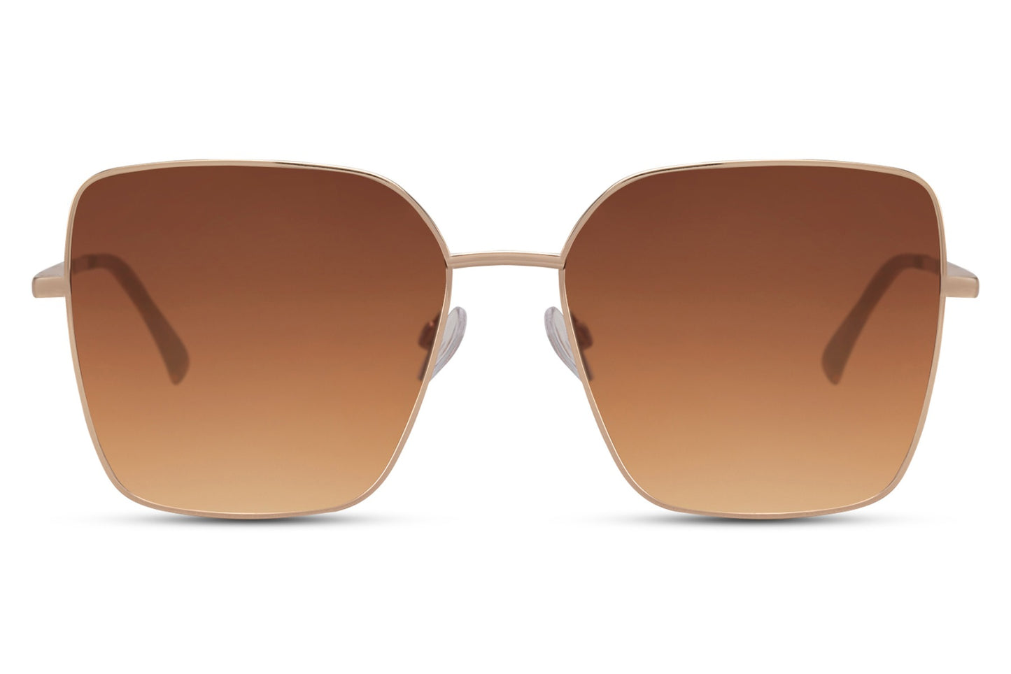 Brown oversized sunglasses with gold metal frame and tinted lenses, eco friendly sunglasses for women perfect for summer outfits, beach holidays and everyday wear