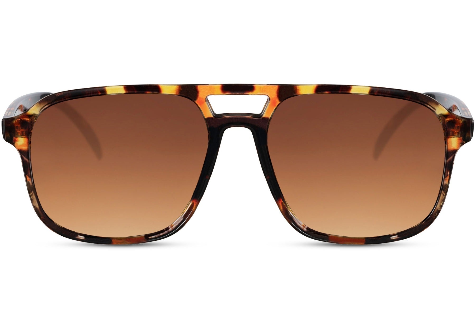 Brown gradient aviator sunglasses with a retro design, offering a classic and refined everyday look