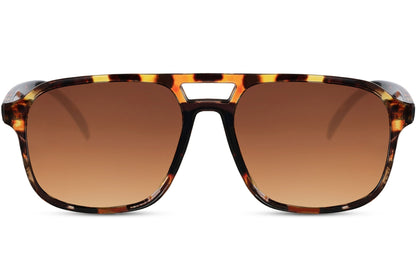 Brown gradient aviator sunglasses with a retro design, offering a classic and refined everyday look