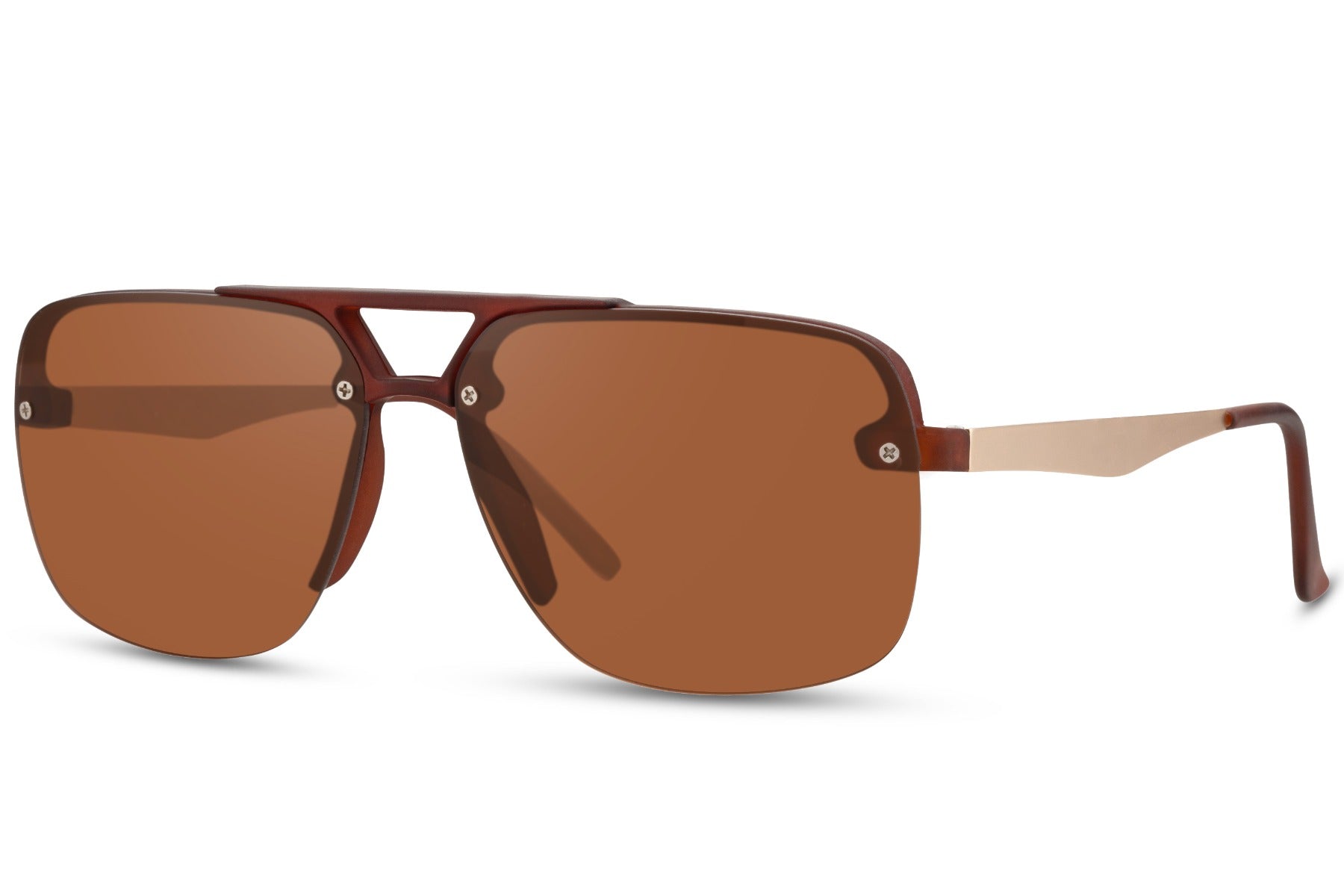 Brown gradient aviator sunglasses offering a timeless look suitable for both casual and smart outfits
