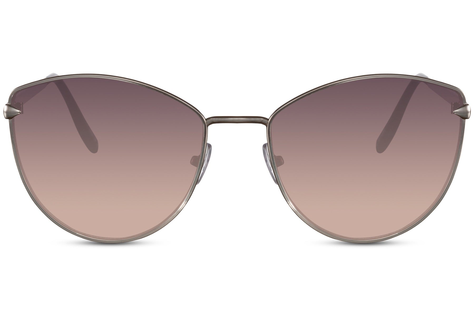 Brown gradient cat eye sunglasses with a sleek and elegant modern frame