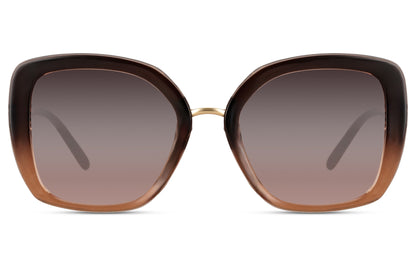 Oversized cat eye sunglasses with brown gradient lenses and bold frame design for women
