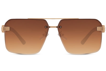Brown gradient oversized square sunglasses offering a versatile everyday look with comfortable fit and balanced tint