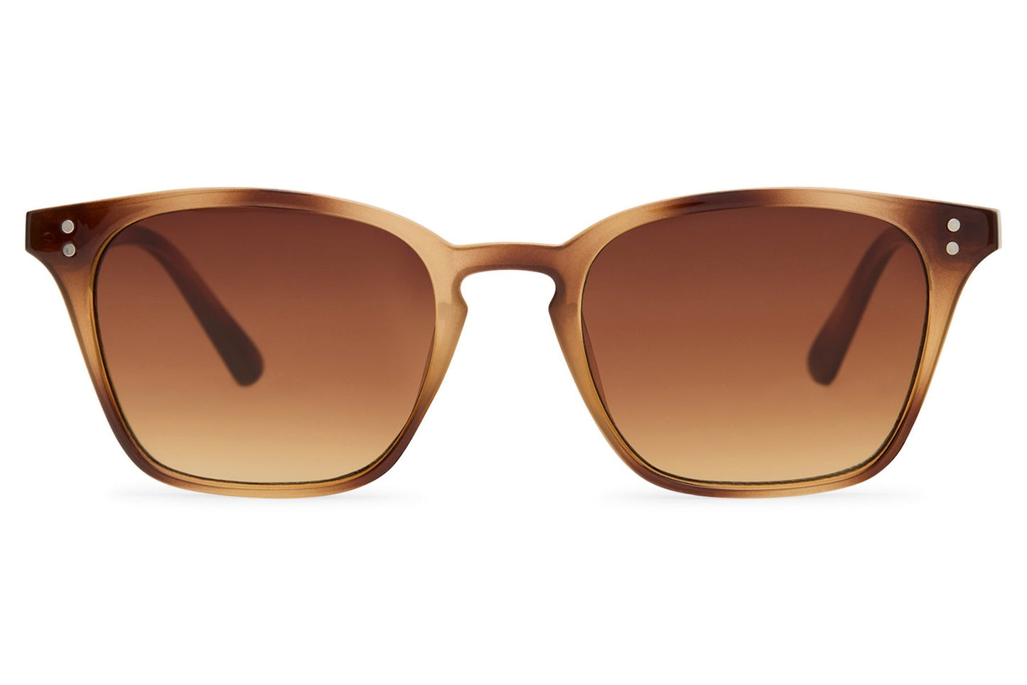 Brown gradient square sunglasses for men and women with lightweight recycled frame design