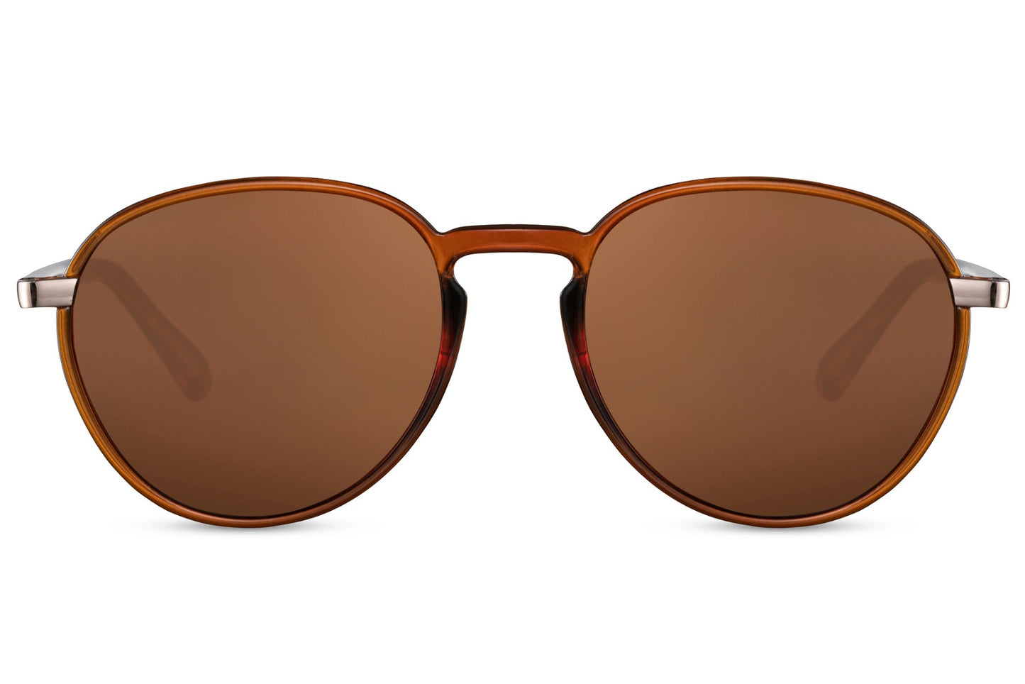 Brown lens aviator sunglasses combining classic tones with bold styling, ideal for casual and outdoor wear