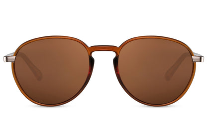 Brown lens aviator sunglasses combining classic tones with bold styling, ideal for casual and outdoor wear
