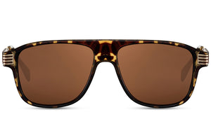 Brown lens aviator sunglasses with a classic retro aesthetic suitable for everyday wear