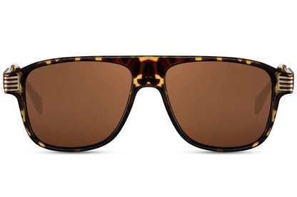 Brown lens aviator sunglasses with a classic retro aesthetic suitable for everyday wear