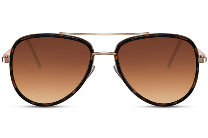 Brown lens aviator sunglasses designed for classic daily wear, combining warm tones with a lightweight and durable metal frame