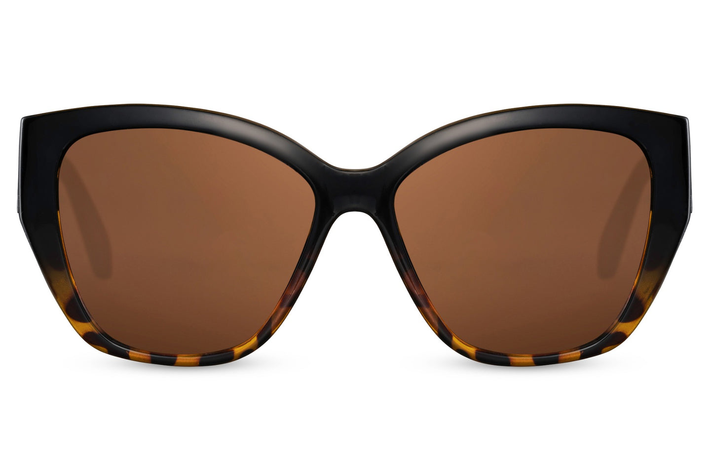Cat eye sunglasses with brown lenses combining classic tones with modern style