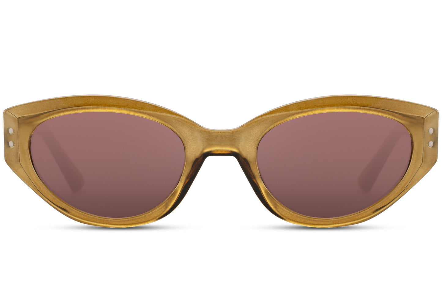 Cat eye sunglasses with brown lenses offering a warm retro fashion look