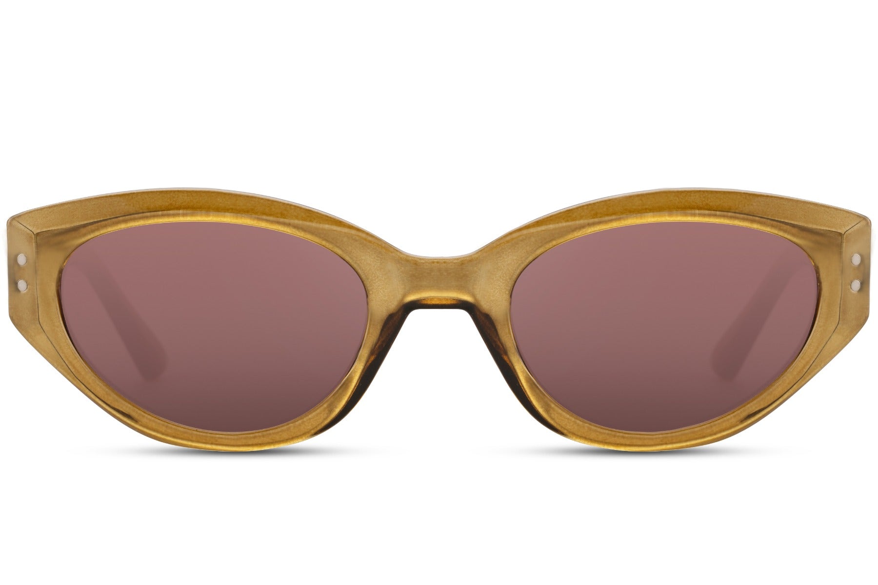 Cat eye sunglasses with brown lenses offering a warm retro fashion look