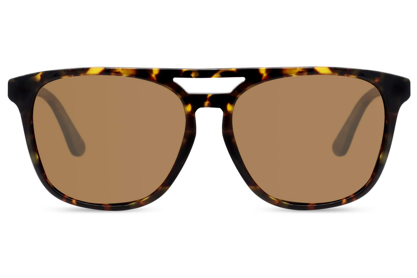 Brown polarized aviator sunglasses designed for reduced glare and clear vision in everyday use
