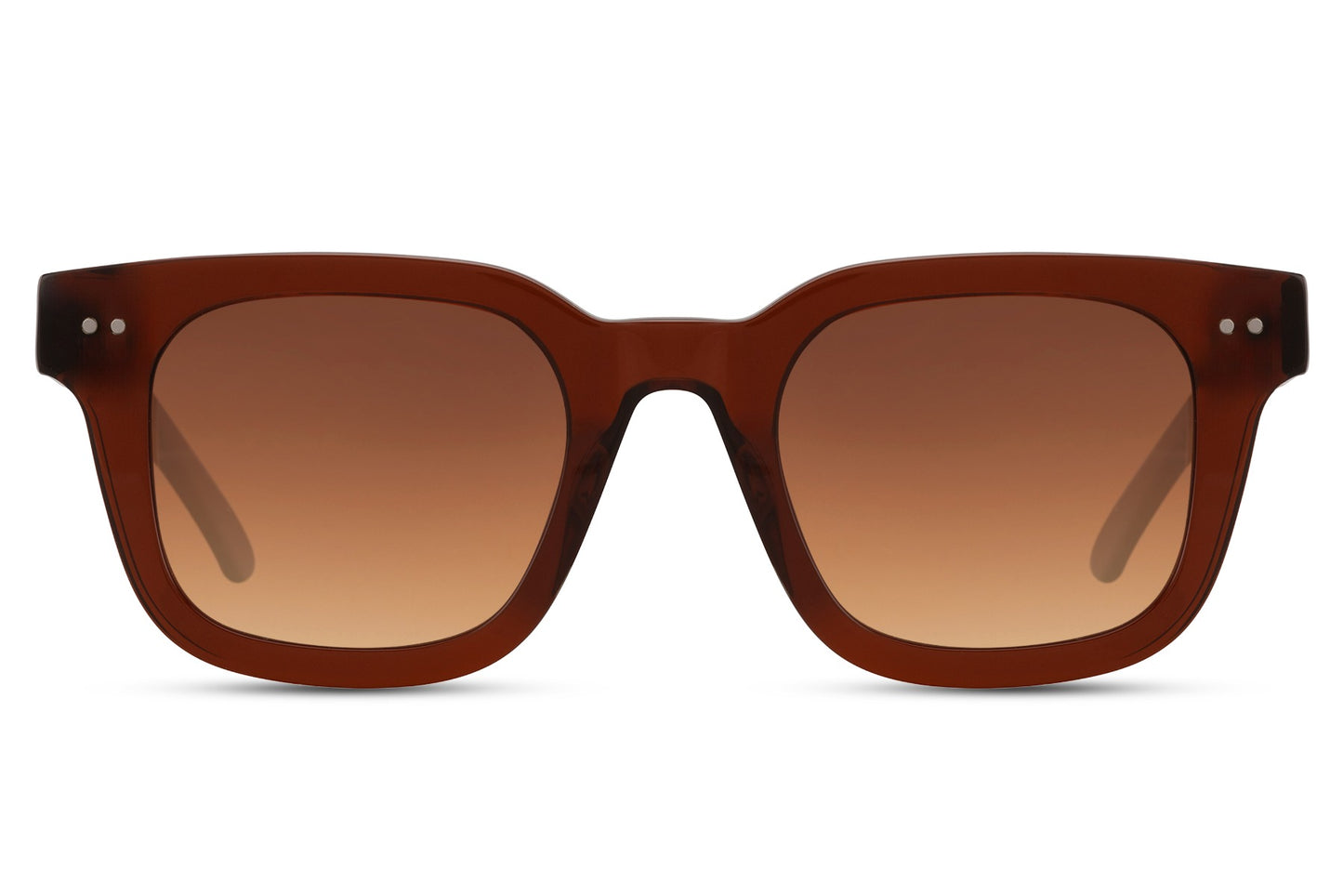 Classic brown polarized square sunglasses with lightweight acetate frame and glare reducing lenses