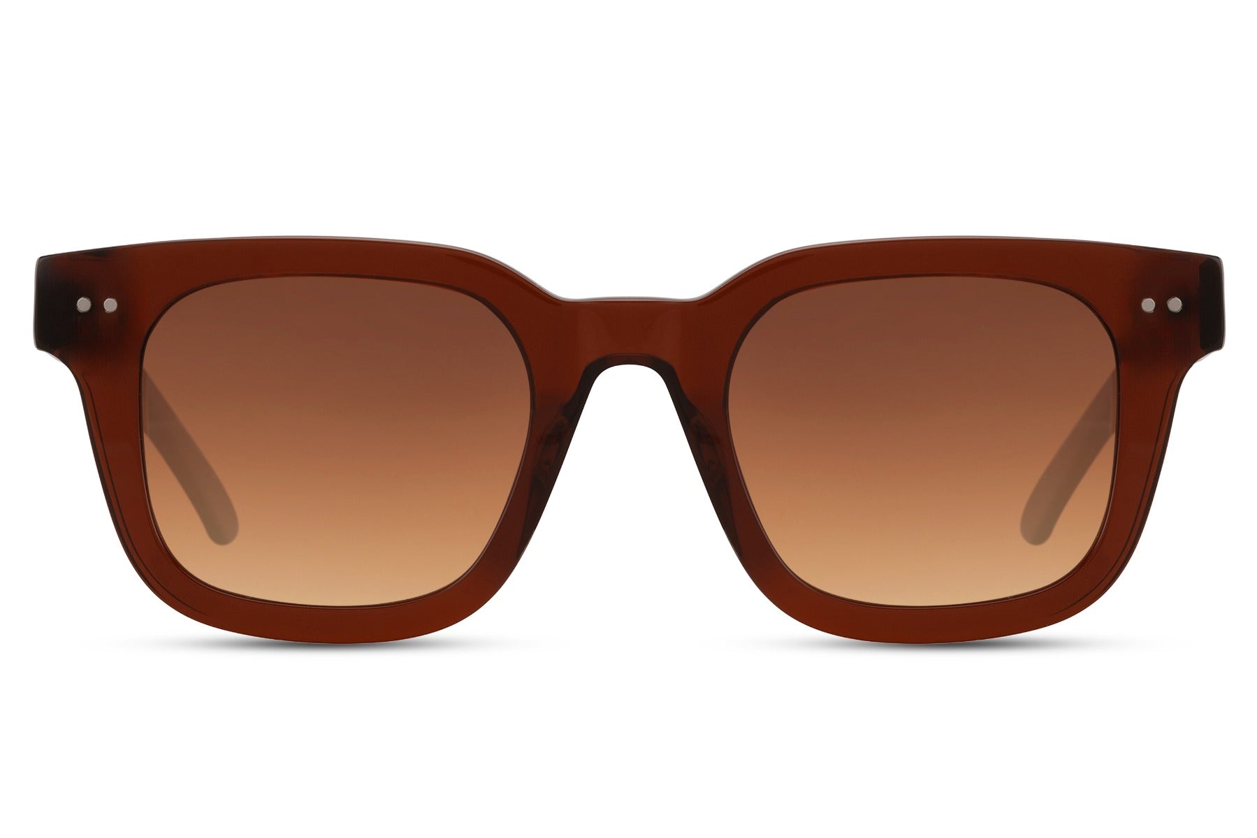 Classic brown polarized square sunglasses with lightweight acetate frame and glare reducing lenses