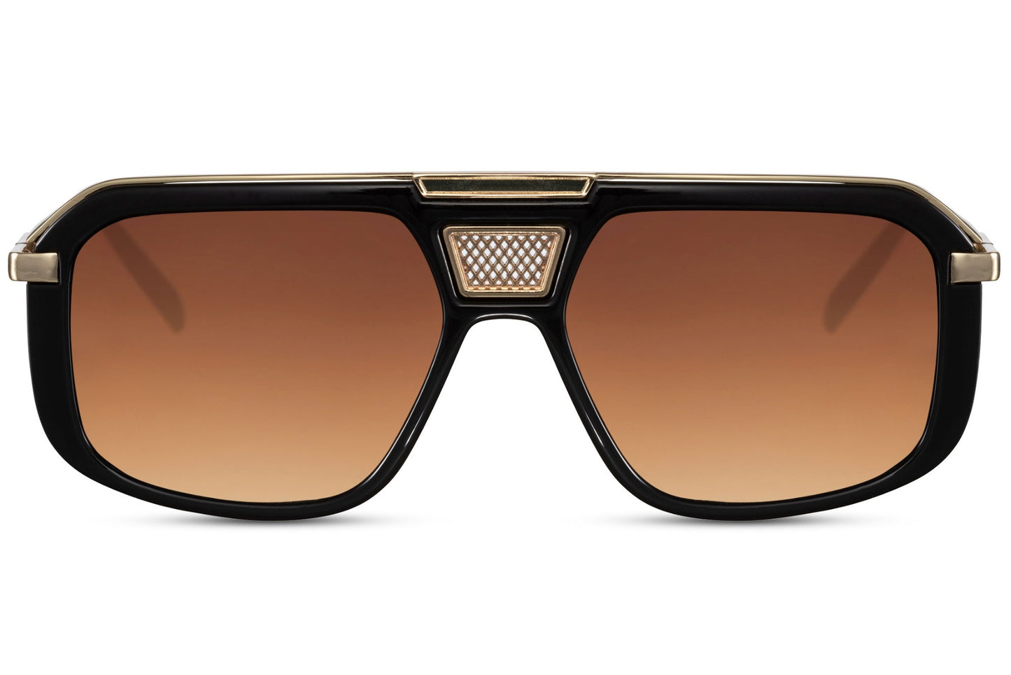 Brown rectangular aviator sunglasses with a modern frame design, suitable for casual and smart outfits