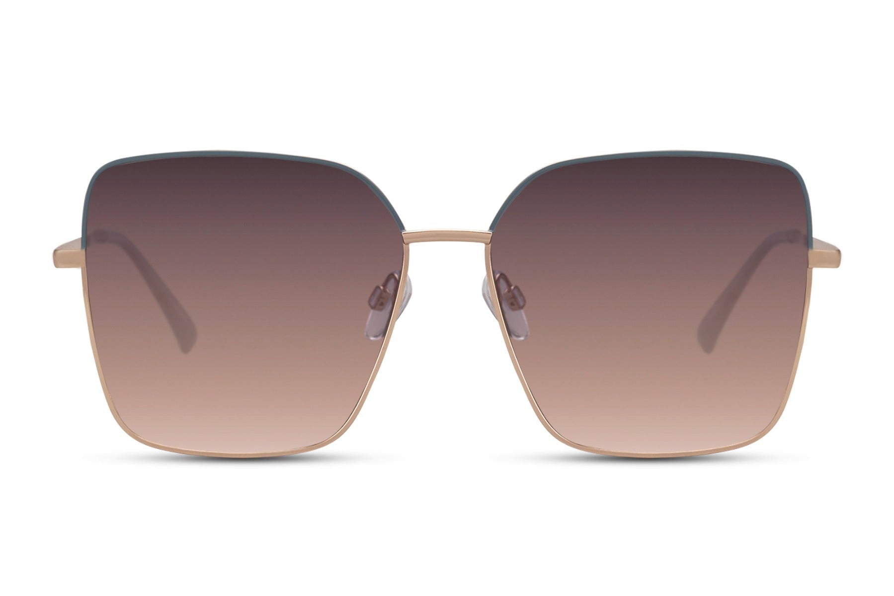 Classic oversized brown sunglasses with sleek metal frame, fashionable women’s sunglasses for driving, city wear and modern summer outfits