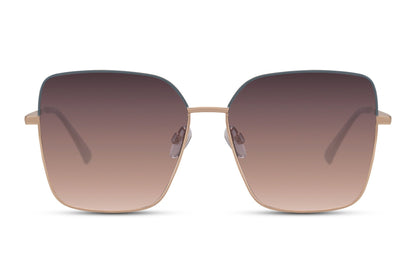 Classic oversized brown sunglasses with sleek metal frame, fashionable women’s sunglasses for driving, city wear and modern summer outfits