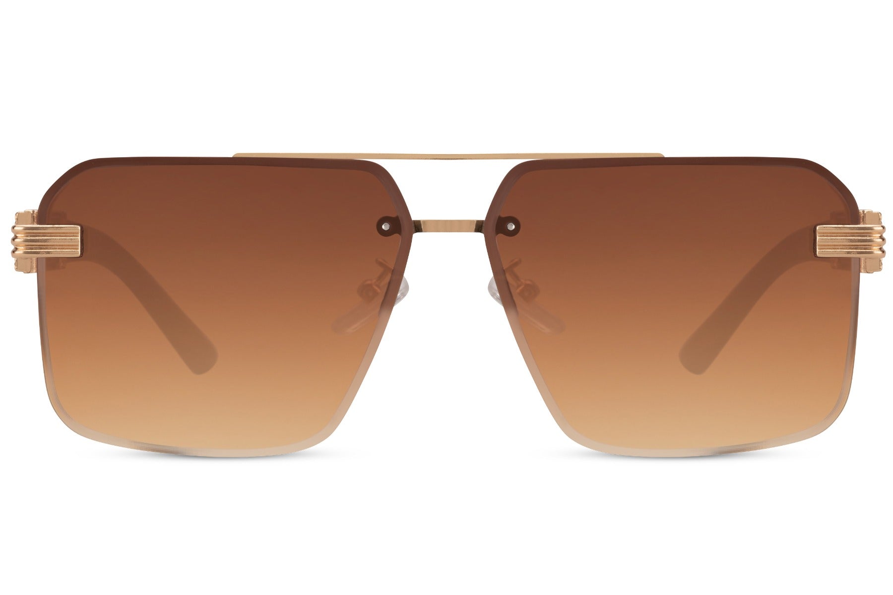 Brown tinted retro square sunglasses ideal for travel and relaxed styling with a classic oversized frame