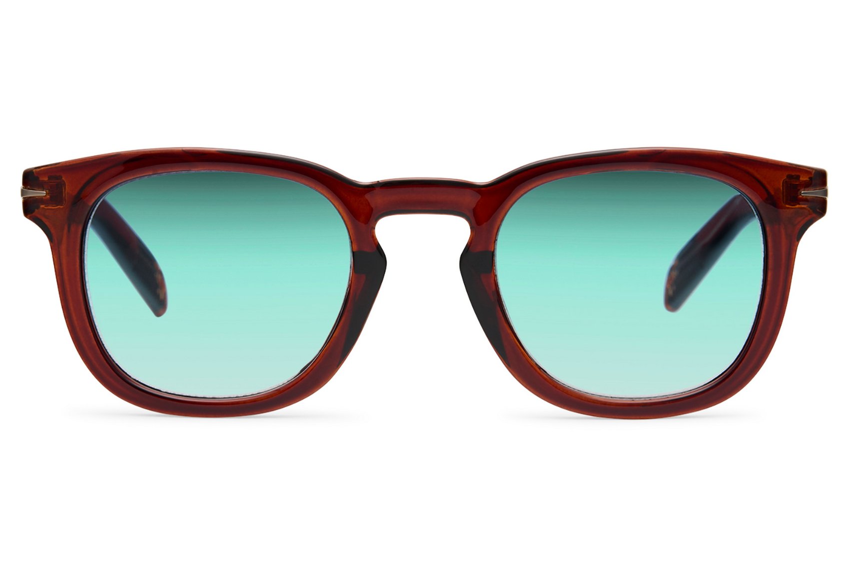 Burgundy square sunglasses with green lenses and eco friendly recycled frame for modern men’s fashion