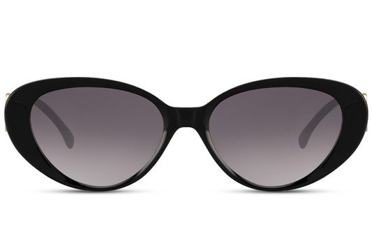 Black cat eye sunglasses for women with tinted lenses and lightweight polycarbonate frame offering UV protection