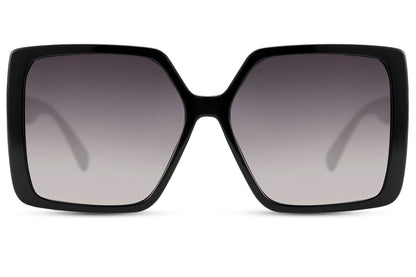 Chic oversized sunglasses with black frame, modern women sunglasses for city style, daily wear and stylish outfits