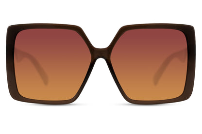 Chic bold oversized sunglasses with brown frame and tinted lenses, stylish women sunglasses for modern fashion, summer outfits, holidays and everyday wear
