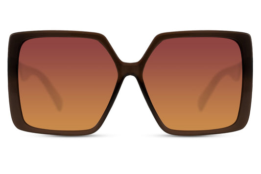 Chic bold oversized sunglasses with brown frame and tinted lenses, stylish women sunglasses for modern fashion, summer outfits, holidays and everyday wear