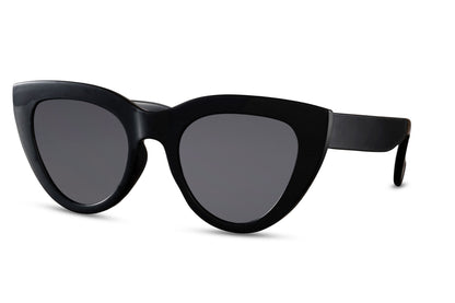 Classic black cat eye sunglasses with retro-inspired shape and modern finish, ideal for timeless everyday outfits