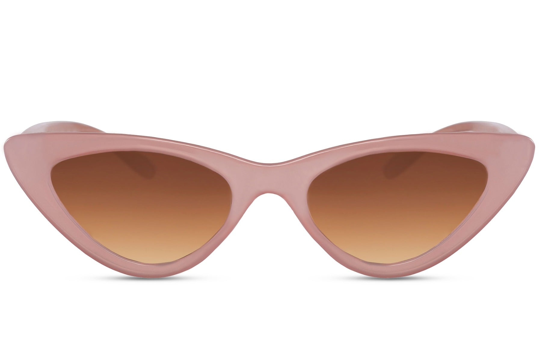 Pink cat eye sunglasses for women with gradient tinted lenses and lightweight eco friendly frame