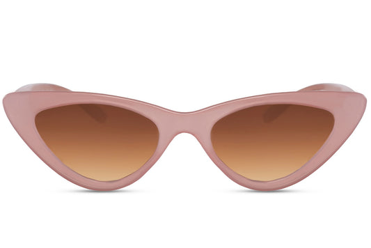 Pink cat eye sunglasses for women with gradient tinted lenses and lightweight eco friendly frame
