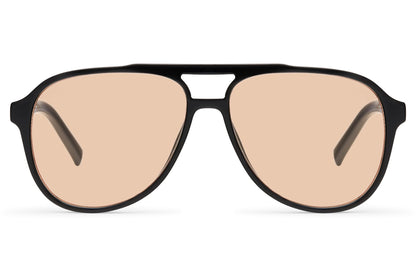 Clear lens aviator sunglasses with a retro frame design, suitable for fashion styling and lightweight all-day comfort