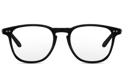 Computer blue light filter glasses for men and women with square frame and clear protective lenses