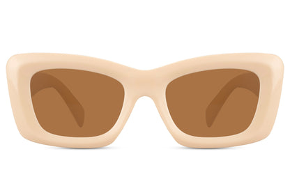 Women’s cube frame rectangle sunglasses with tortoiseshell pattern by Sunglass Station, bold yet classic eyewear with a contemporary fashion edge