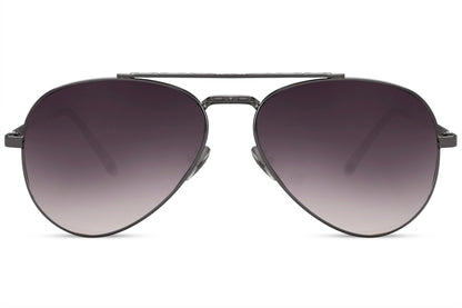 Dark lens aviator sunglasses with metal frame, offering a premium look with versatile styling for casual and smart outfits