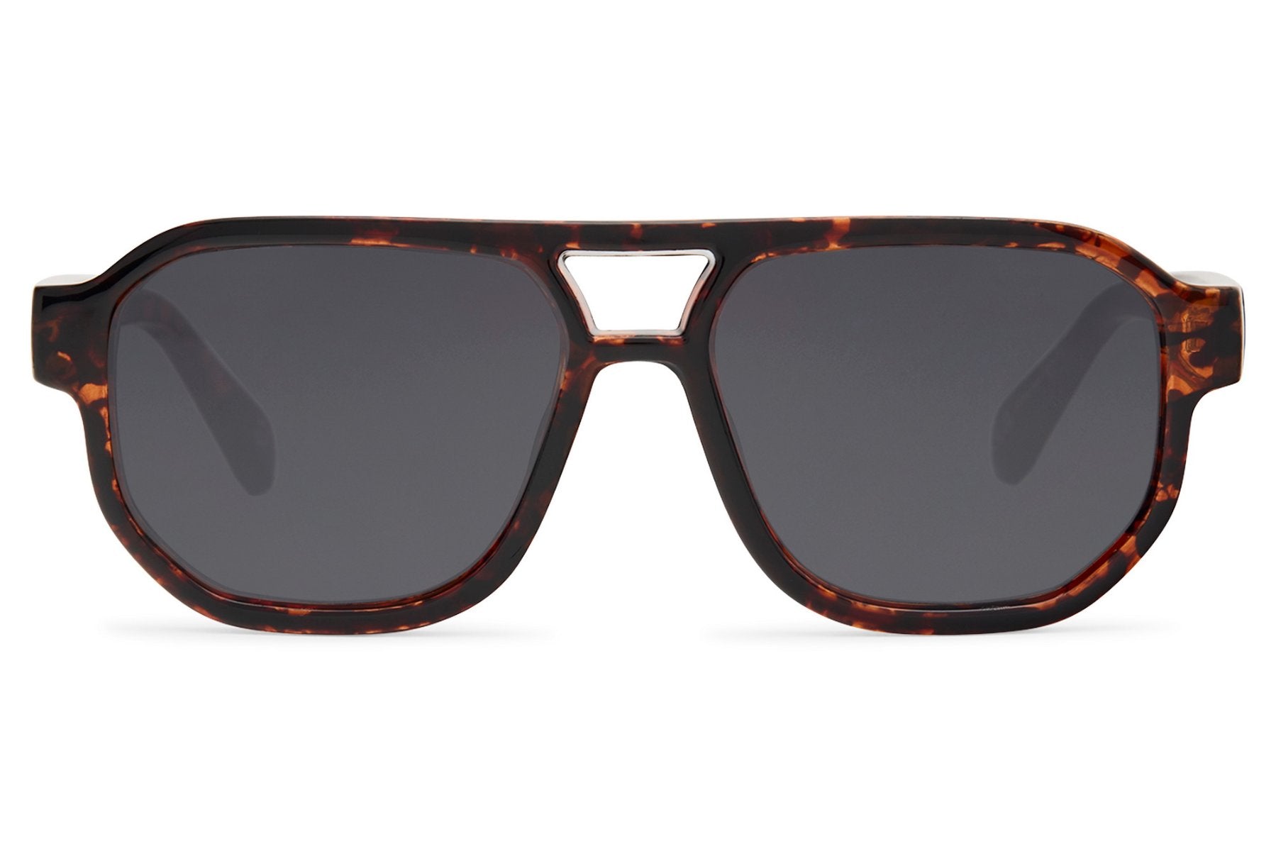 Dark lens aviator sunglasses with a retro chic design, suitable for everyday wear with a bold and confident look