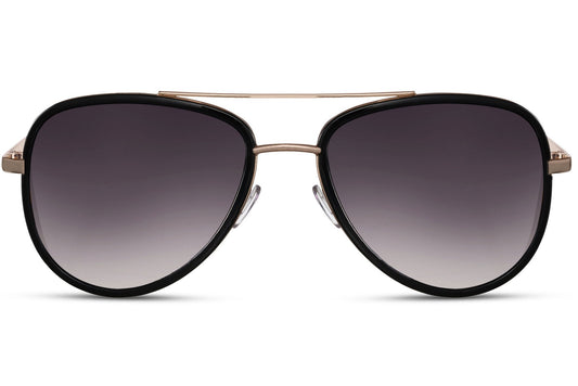 Dark gradient aviator sunglasses with metal frame, offering UV protection and a refined everyday look with a comfortable fit