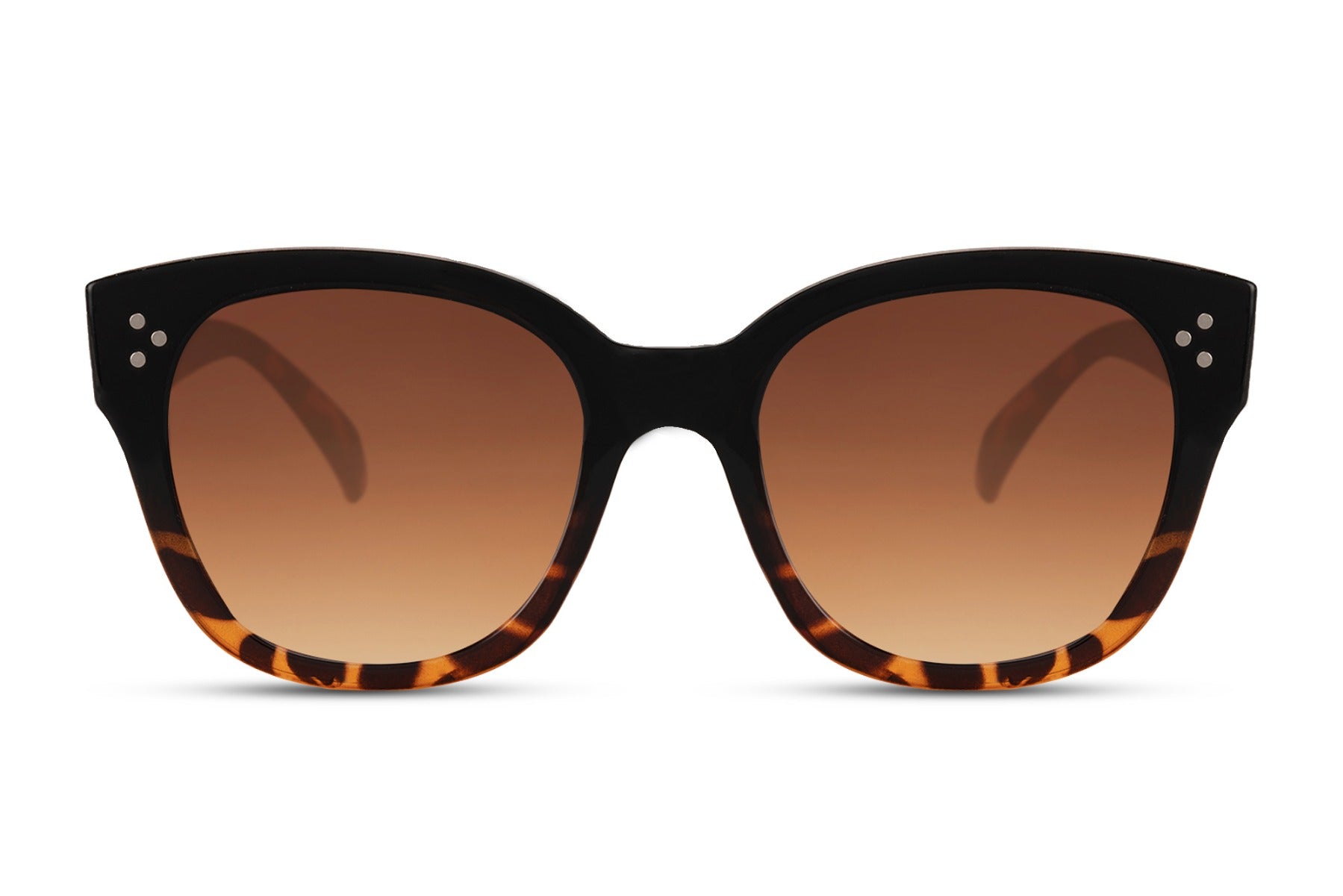 Dark leopard oversized sunglasses with tinted lenses and strong frame, combining animal print trend with modern eyewear design
