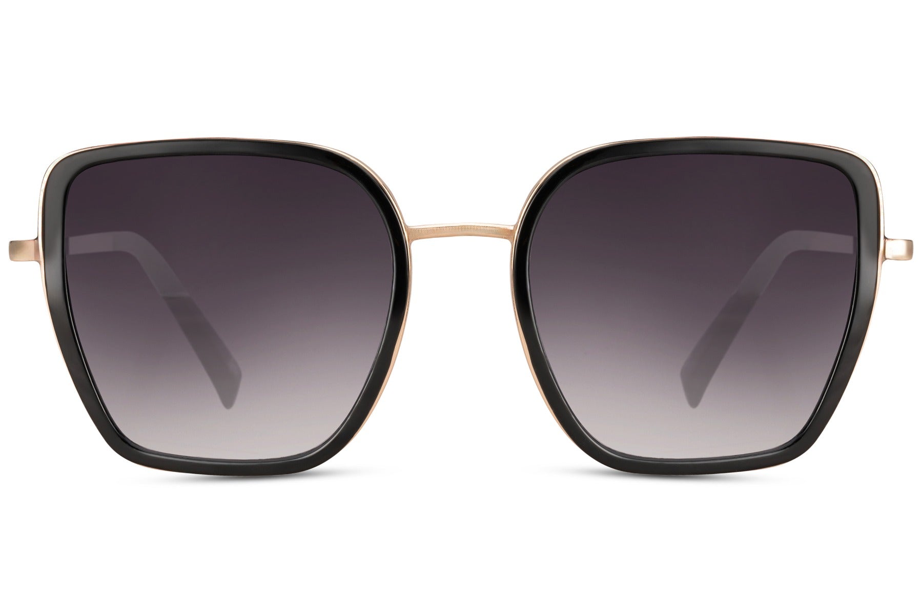 Oversized cat eye sunglasses with dark tinted lenses and durable metal frame