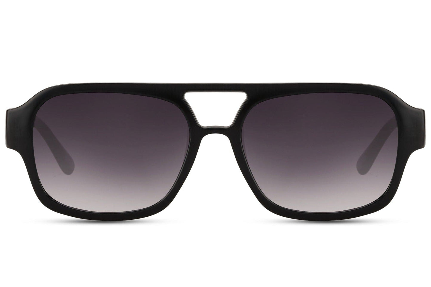 Dark tinted aviator sunglasses with a retro eco design, suitable for versatile daily wear and long-lasting comfort
